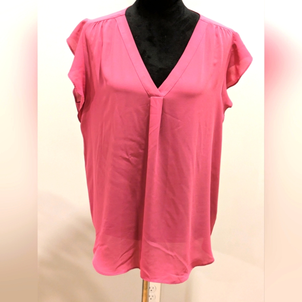 Chaus Flutter Sleeve Blouse Color Pink Size L